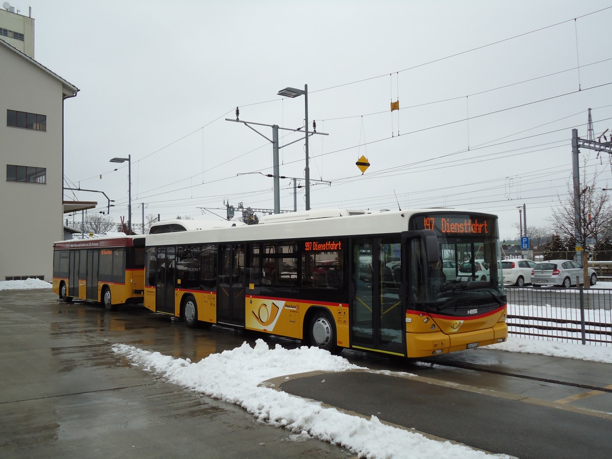 (143'097) - Klopfstein, Laupen - Nr. 10/BE 673'731 - Hess am 21. Januar 2013 beim Bahnhof Ddingen