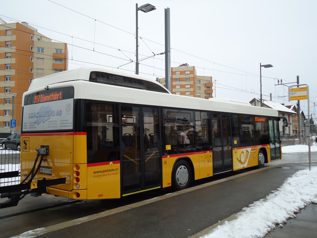 (143'099) - Klopfstein, Laupen - Nr. 10/BE 673'731 - Hess am 21. Januar 2013 beim Bahnhof Ddingen