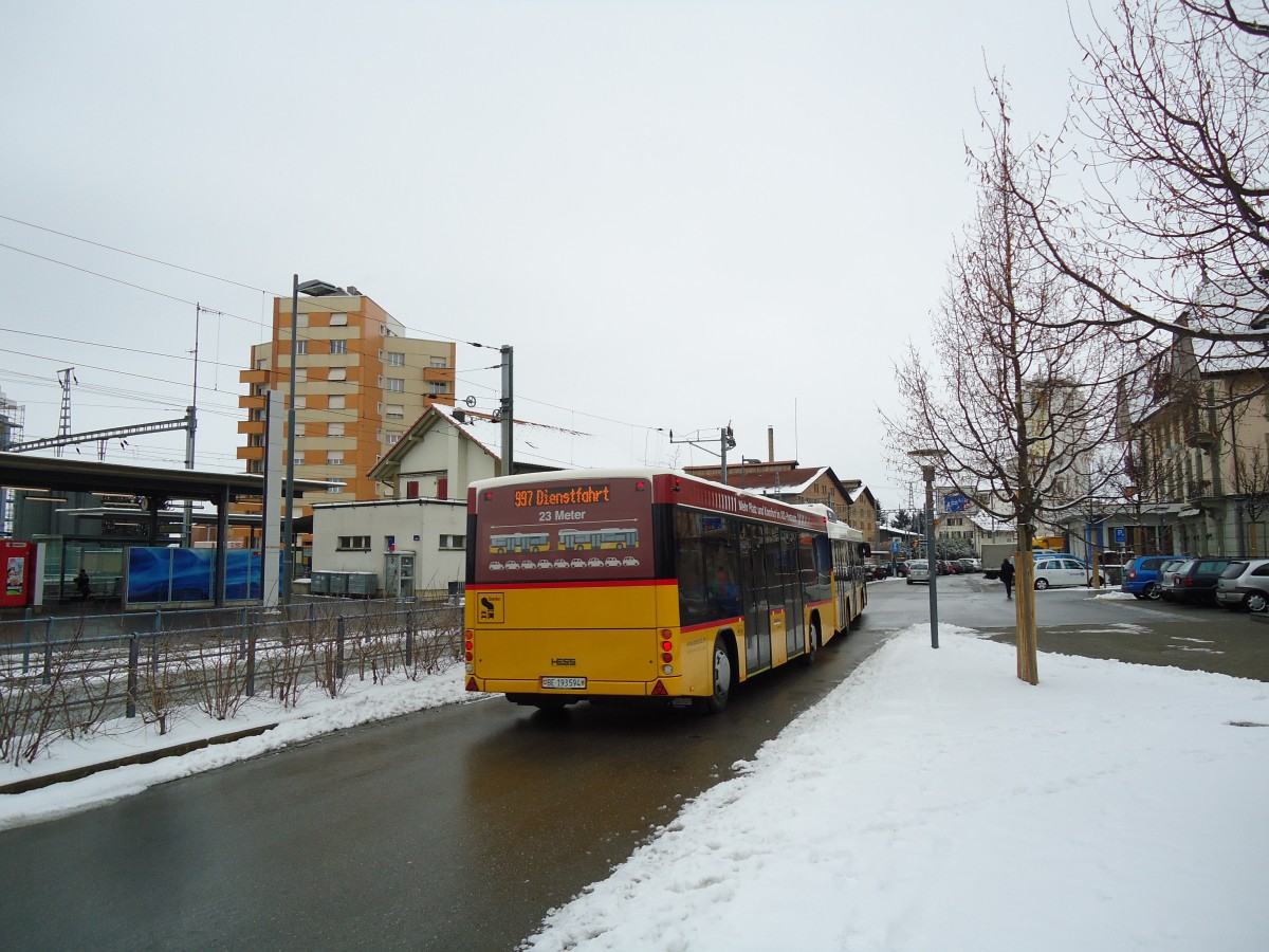 (143'108) - Klopfstein, Laupen - BE 193'594 - Lanz+Marti/Hess Personenanhnger am 21. Januar 2013 beim Bahnhof Ddingen