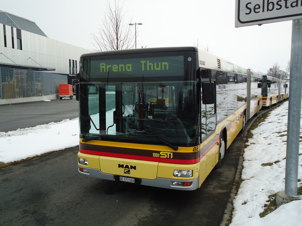 (143'430) - STI Thun - Nr. 88/BE 572'088 - MAN am 24. Februar 2013 in Thun, Arena Thun