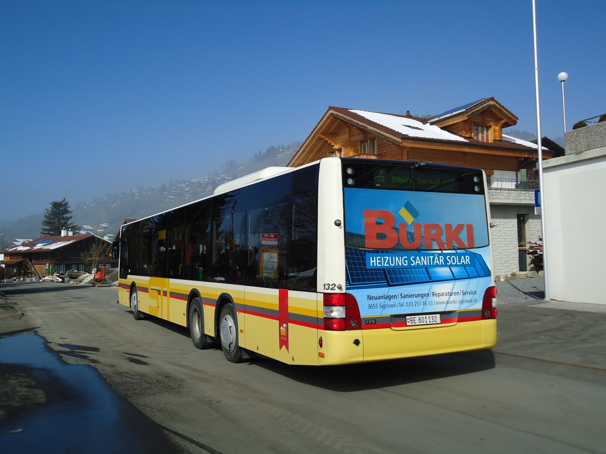 (143'454) - STI Thun - Nr. 132/BE 801'132 - MAN am 4. Mrz 2013 in Sigriswil, Dorf