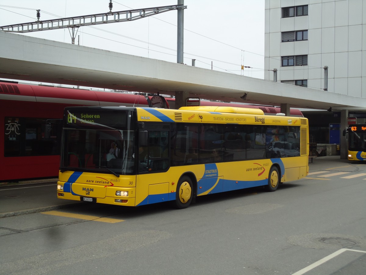 (143'560) - ASm Langenthal - Nr. 30/BE 545'549 - MAN am 23. Mrz 2013 beim Bahnhof Langenthal