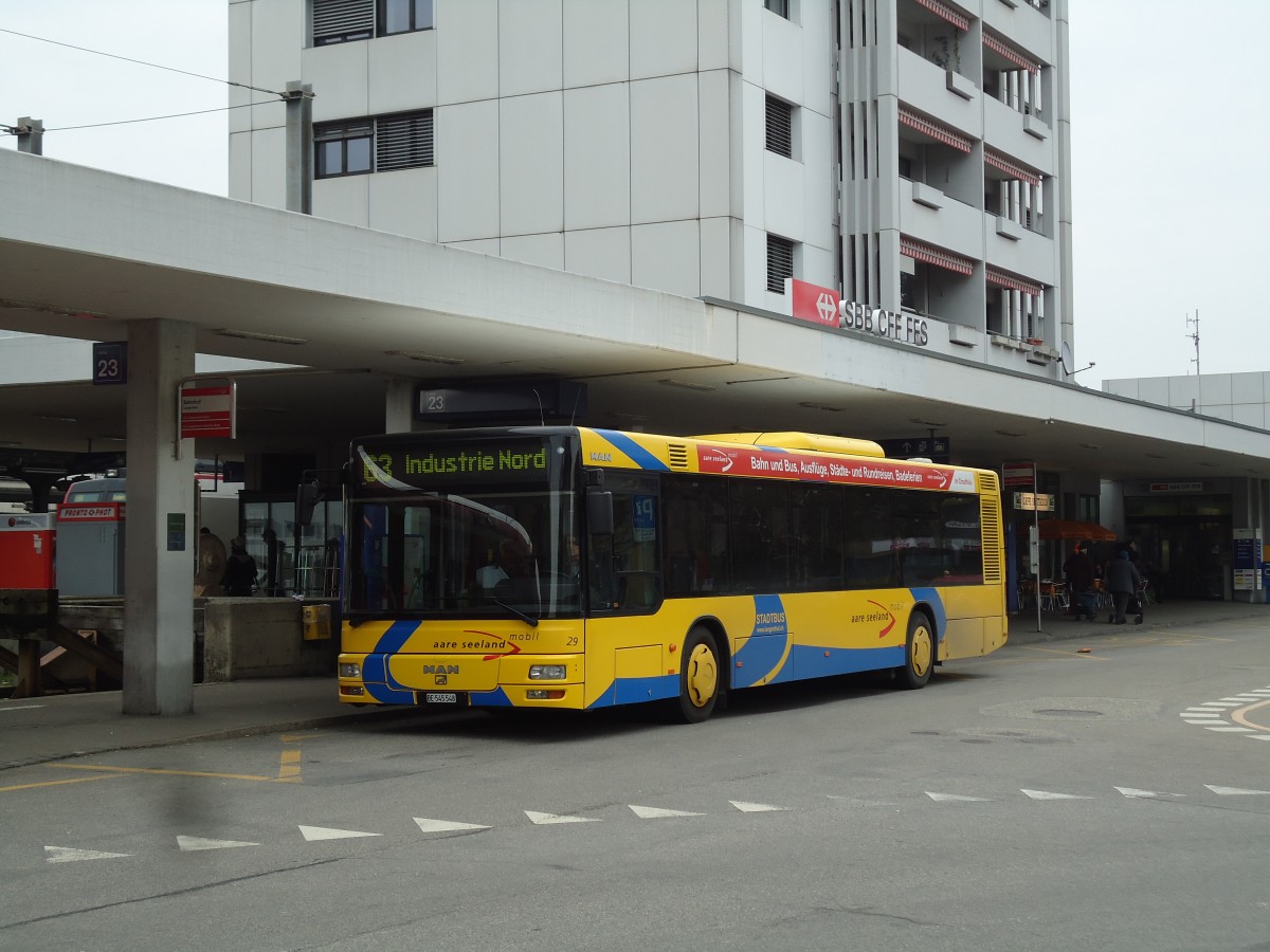 (143'561) - ASm Langenthal - Nr. 29/BE 545'548 - MAN am 23. Mrz 2013 beim Bahnhof Langenthal