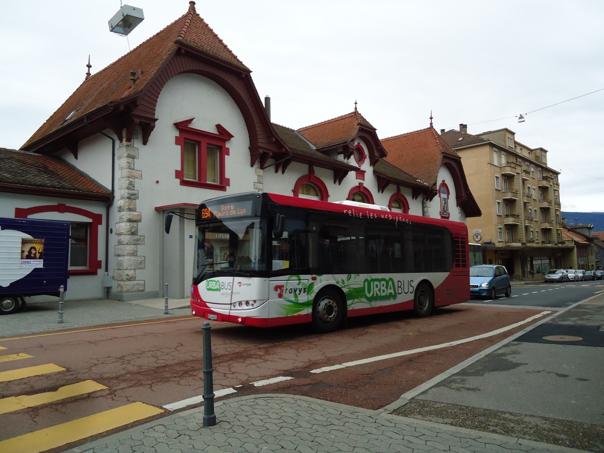 (143'845) - TRAVYS Yverdon - VD 240'802 - Solaris am 27. April 2013 in Orbe, Post