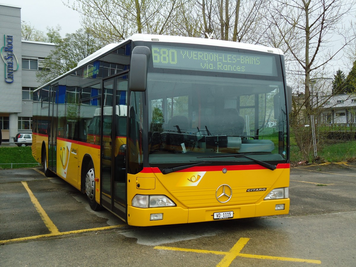 (143'880) - CarPostal Ouest - VD 1115 - Mercedes am 27. April 2013 in Yverdon, Garage