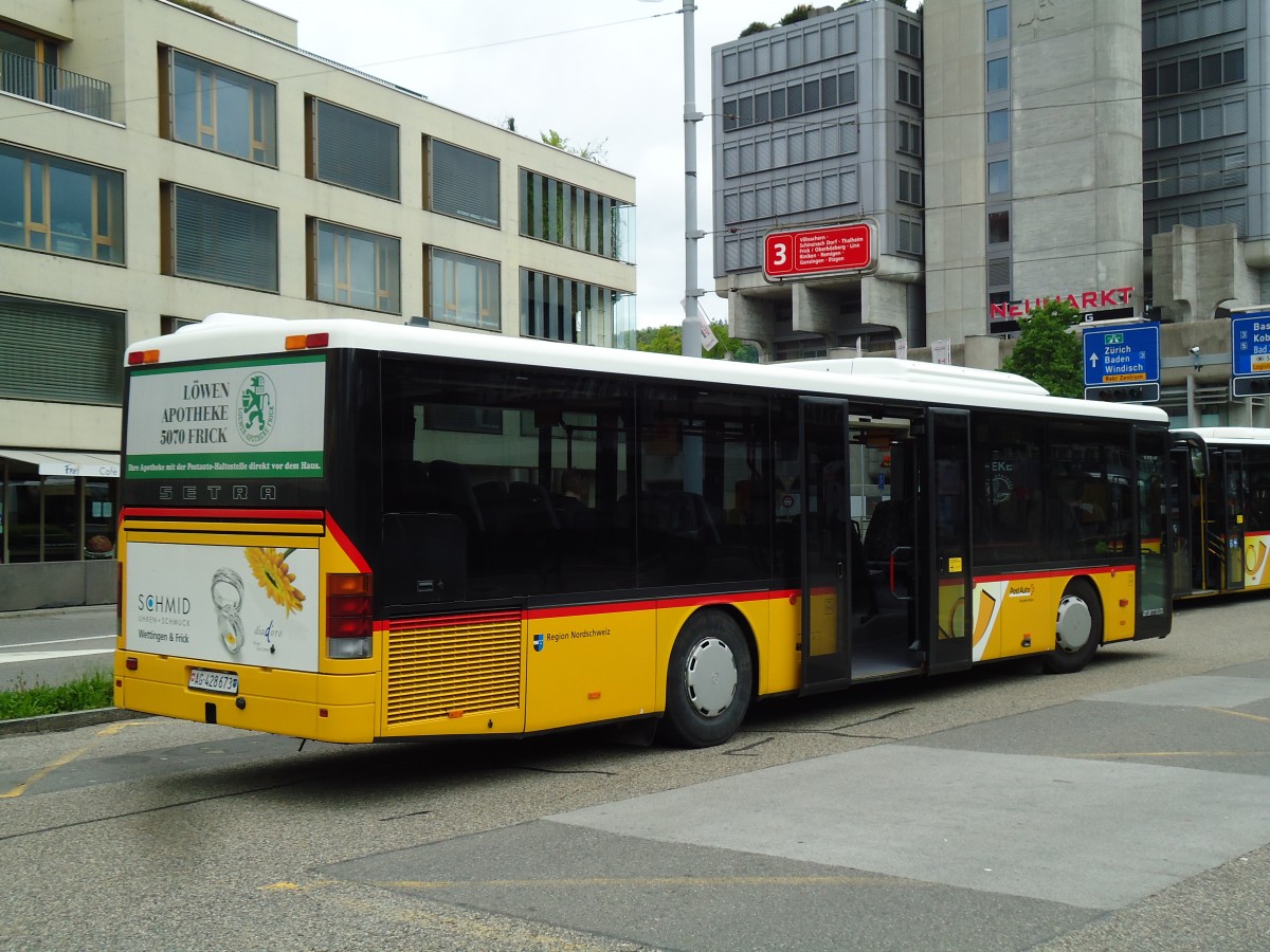 (143'973) - PostAuto Nordschweiz - Nr. 19/AG 428'673 - Setra am 9. Mai 2013 beim Bahnhof Brugg