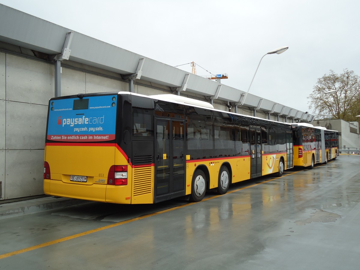 (144'092) - PostAuto Bern - Nr. 653/BE 489'253 - MAN am 12. Mai 2013 in Bern, Postautostation