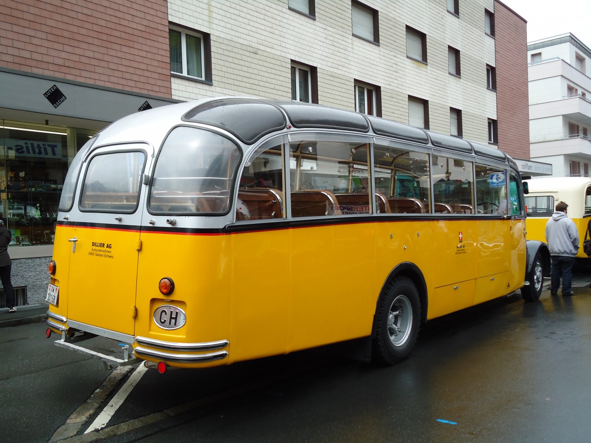 (144'282) - Dillier, Sarnen - OW 10'168 - Saurer/Gangloff (ex AVG Grindelwald; ex P 23'128; ex P 2195) am 19. Mai 2013 in Engelberg, OiO