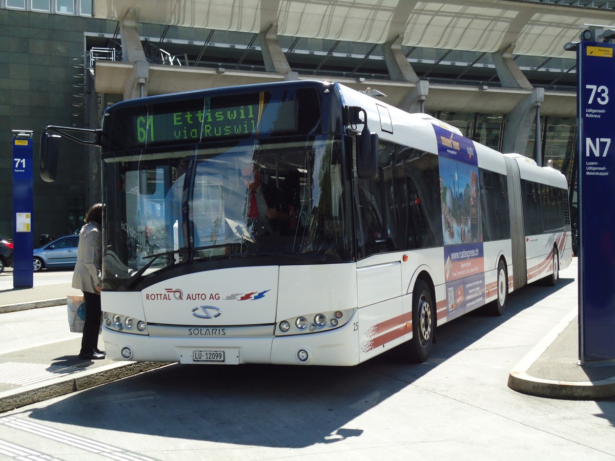 (144'362) - ARAG Ruswil - Nr. 25/LU 12'099 - Solaris am 19. Mai 2013 beim Bahnhof Luzern