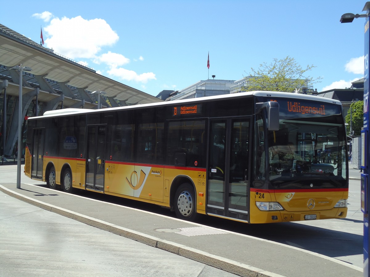 (144'385) - Bucheli, Kriens - Nr. 24/LU 15'010 - Mercedes am 19. Mai 2013 beim Bahnhof Luzern