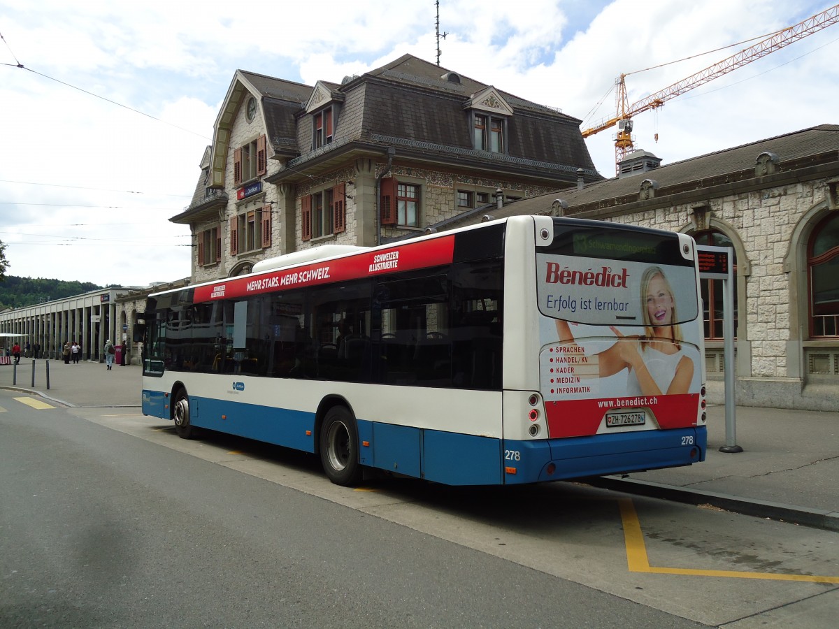 (144'451) - VBZ Zrich - Nr. 278/ZH 726'278 - Neoplan am 20. Mai 2013 beim Bahnhof Zrich-Oerlikon