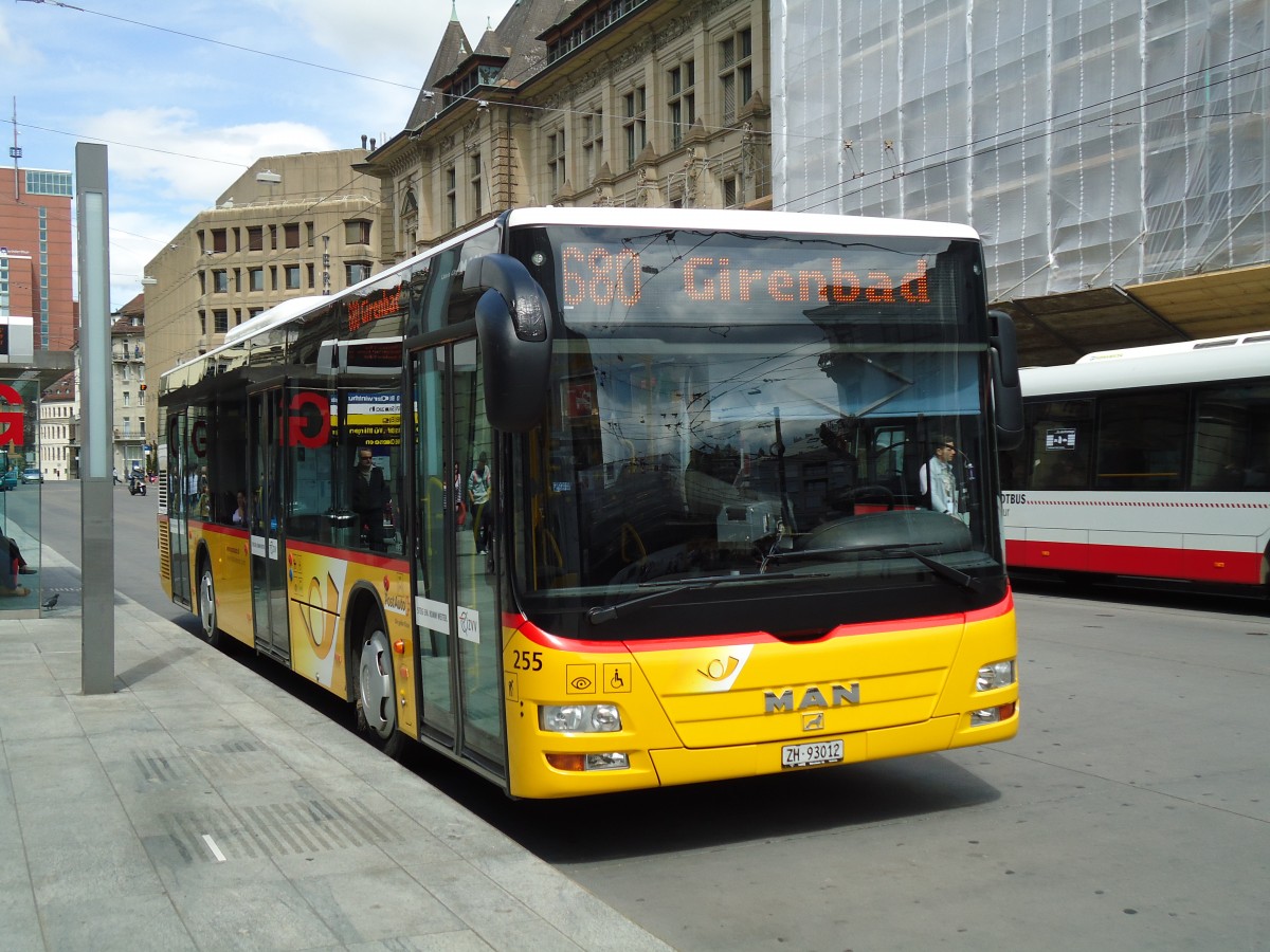 (144'466) - Steiger, Schlatt - Nr. 255/ZH 93'012 - MAN am 20. Mai 2013 beim Hauptbahnhof Winterthur