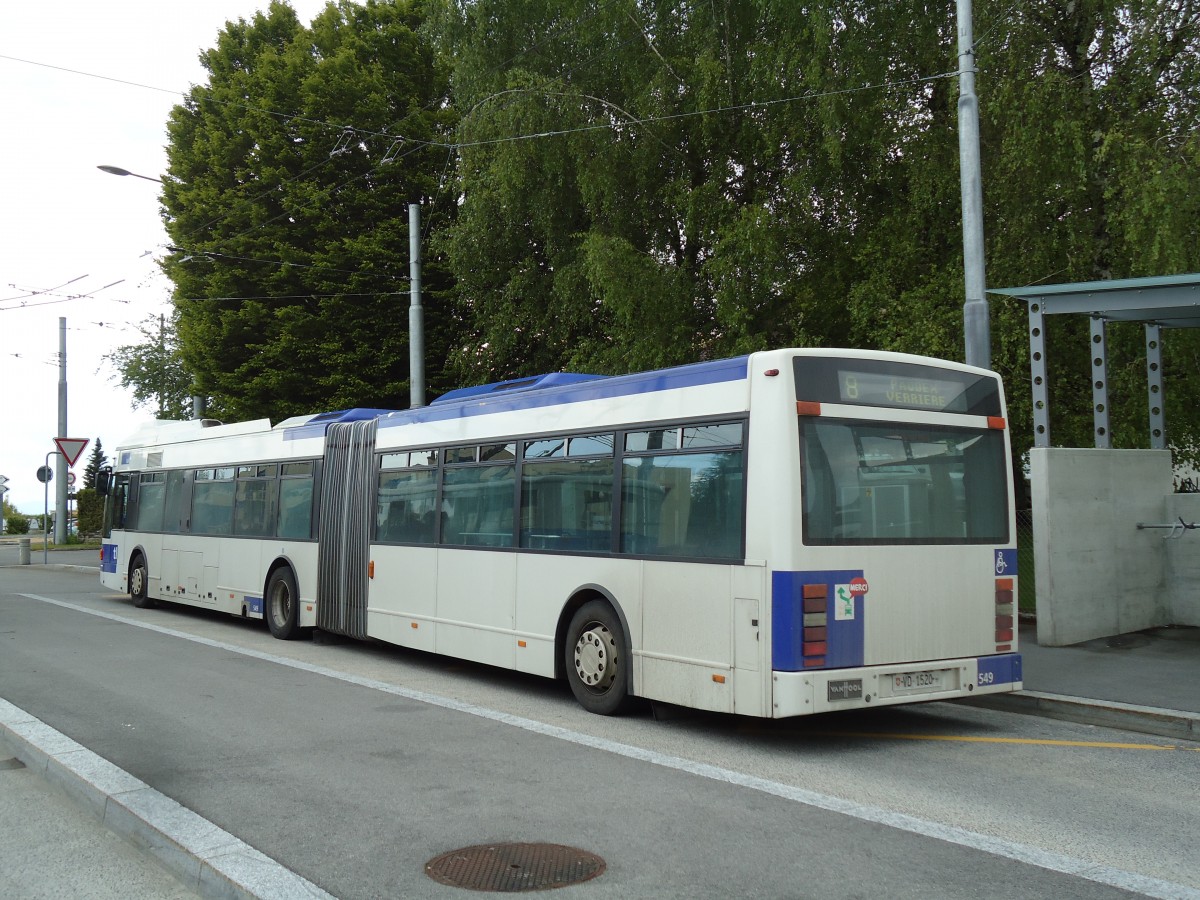 (144'627) - TL Lausanne - Nr. 549/VD 1520 - Van Hool am 26. Mai 2013 in Le Mont, Grand-Mont