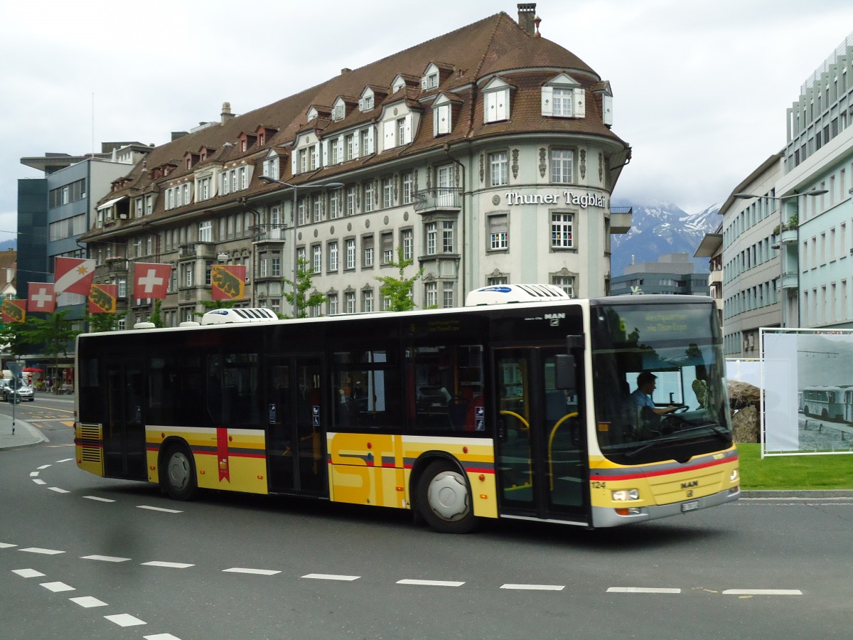 (144'869) - STI Thun - Nr. 124/BE 700'124 - MAN am 9. Juni 2013 in Thun, Maulbeerplatz