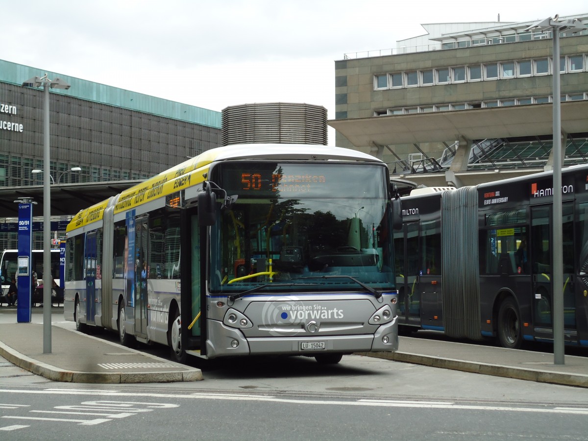 (144'956) - AAGR Rothenburg - Nr. 45/LU 15'042 - Irisbus am 10. Juni 2013 beim Bahnhof Luzern