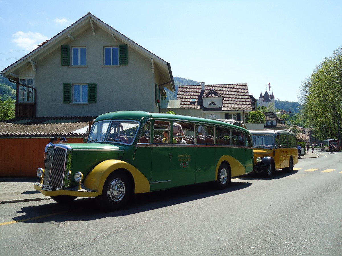 (145'112) - STI Thun - Nr. 15/BE 26'776 - Saurer/R&J (ex AvH Heimenschwand Nr. 5) am 16. Juni 2013 in Thun, Garage