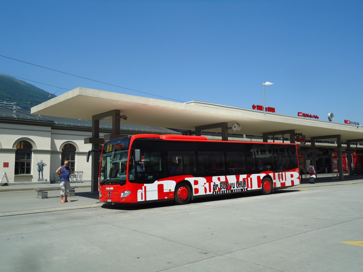 (145'230) - SBC Chur - Nr. 1/GR 97'501 - Mercedes am 17. Juni 2013 beim Bahnhof Chur