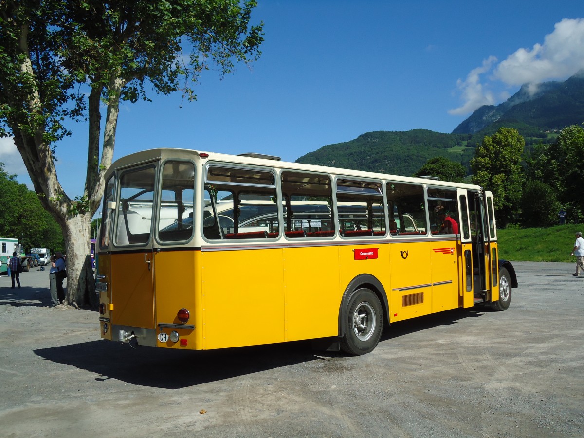 (145'382) - CarPostal Ouest - VD 504'161 - Berna/R&J (ex Fuchser, Aegerten; ex Wohlgemuth, Hochwald) am 22. Juni 2013 in Aigle, Saurertreffen