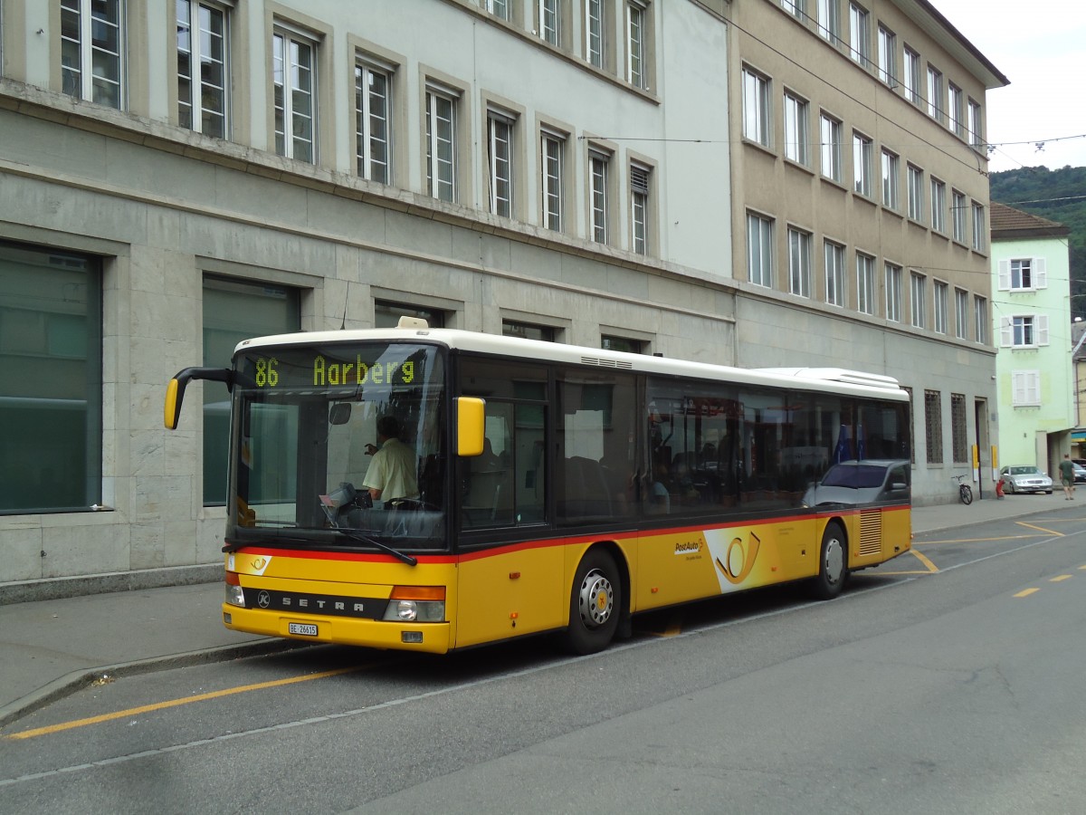 (145'474) - AVA Aarberg - Nr. 12/BE 26'615 - Setra (ex Nr. 5) am 23. Juni 2013 in Biel, Bahnhofplatz