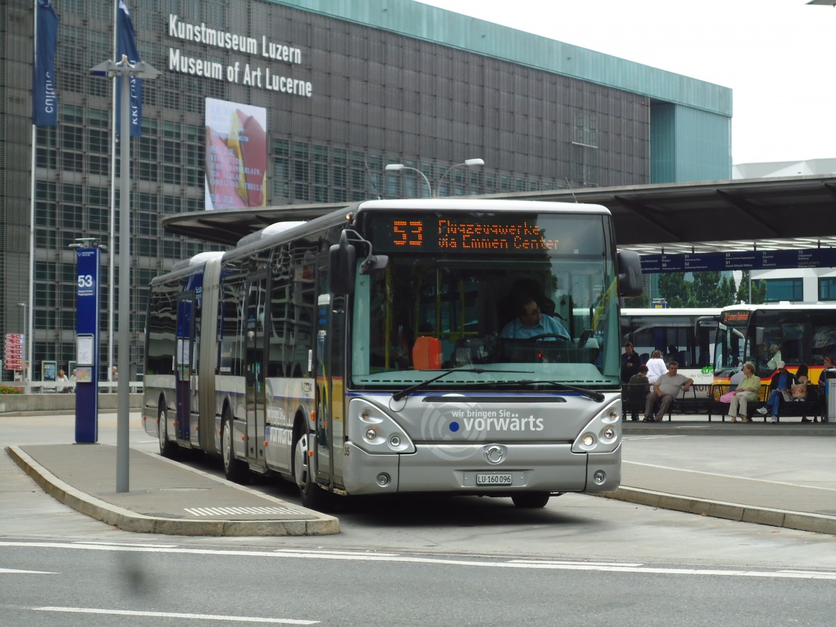 (145'665) - AAGR Rothenburg - Nr. 35/LU 160'096 - Irisbus am 8. Juli 2013 beim Bahnhof Luzern