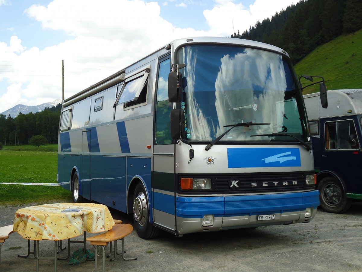 (146'336) - Bchler, Bsingen - Nr. 30/FR 36'947 - Setra (ex AAGI Interlaken) am 17. August 2013 in Lenk, Metschbahnen