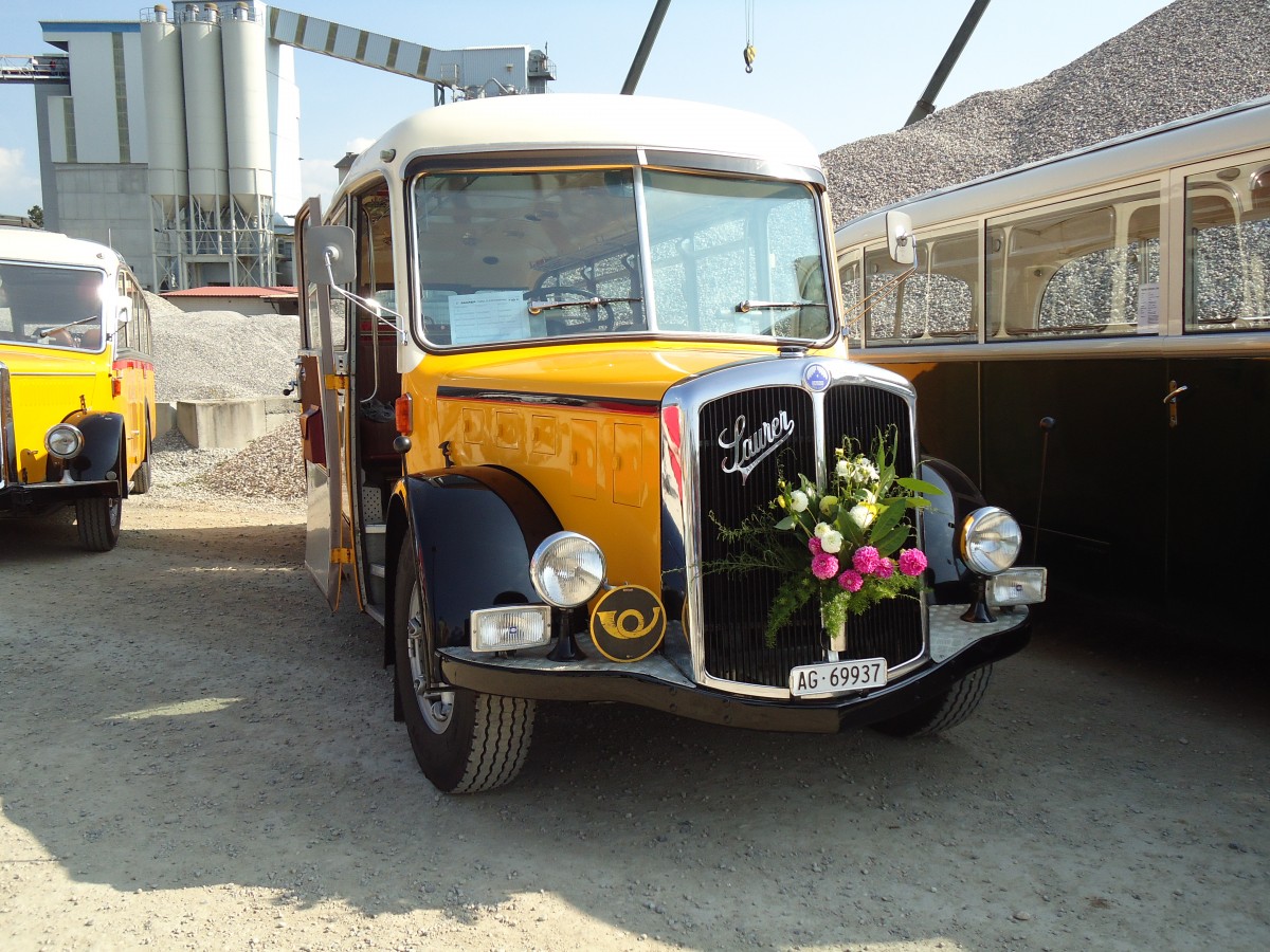 (146'551) - Blchlinger, Endingen - AG 69'937 - Saurer/Tscher (ex Dubach, Walde; ex Spescha, Andiast) am 31. August 2013 in Niederbipp, Saurertreffen