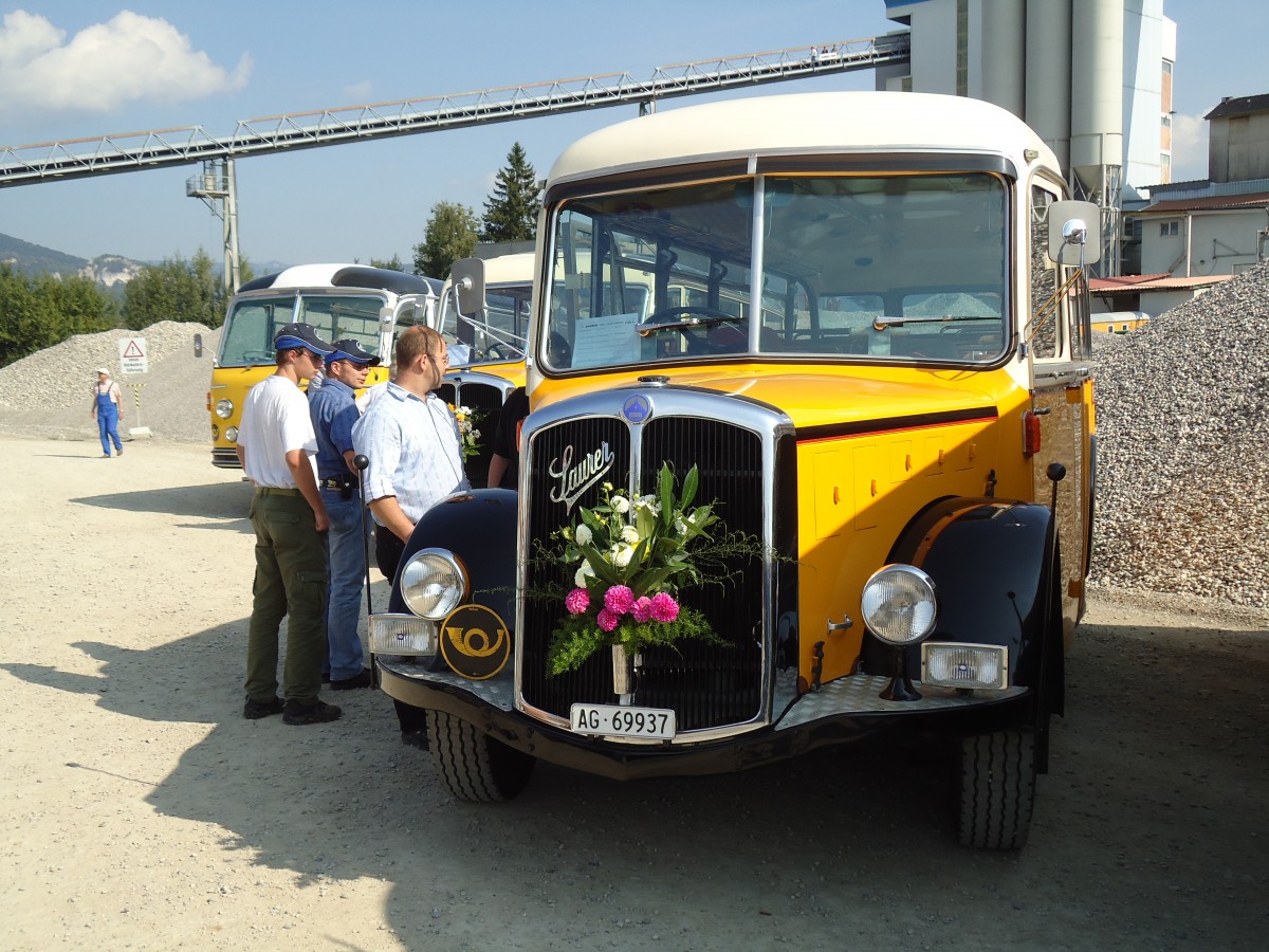 (146'552) - Blchlinger, Endingen - AG 69'937 - Saurer/Tscher (ex Dubach, Walde; ex Spescha, Andiast) am 31. August 2013 in Niederbipp, Saurertreffen