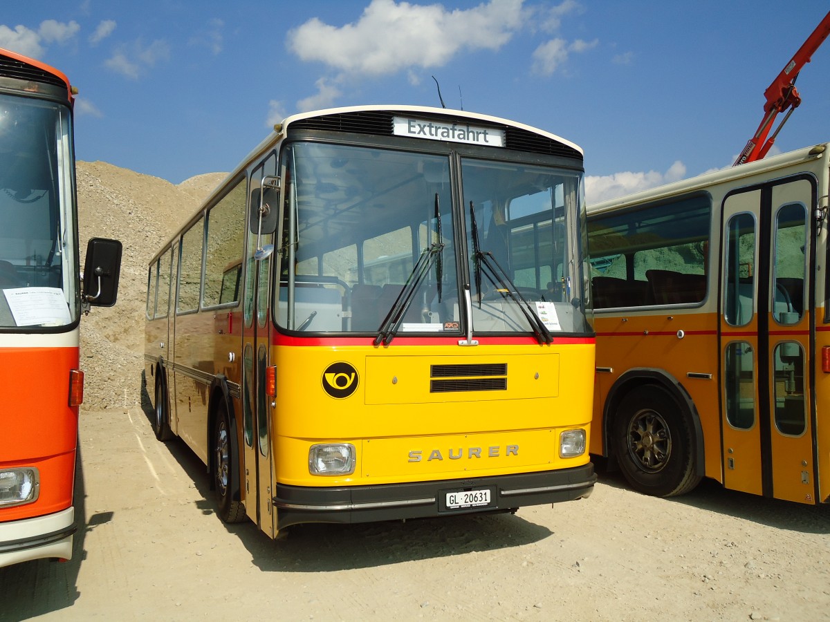 (146'560) - Schmid, Glarus - GL 20'631 - Saurer/Tscher (ex Mosimann, Aesch; ex Erne, Full; ex P 24'257) am 31. August 2013 in Niederbipp, Saurertreffen