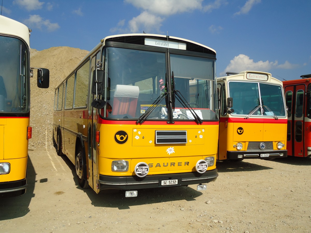 (146'566) - Fssler, Unteriberg - Nr. 6/SZ 5232 - Saurer/R&J (ex Schrch, Gutenburg Nr. 6; ex P 24'358) am 31. August 2013 in Niederbipp, Saurertreffen