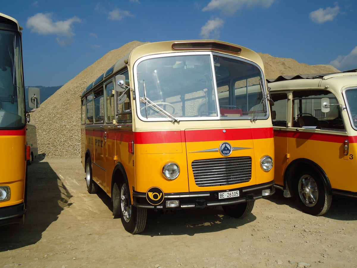 (146'573) - Schmid, Thrishaus - Nr. 9/BE 26'105 - Saurer/R&J (ex Geiger, Adelboden Nr. 9) am 31. August 2013 in Niederbipp, Saurertreffen