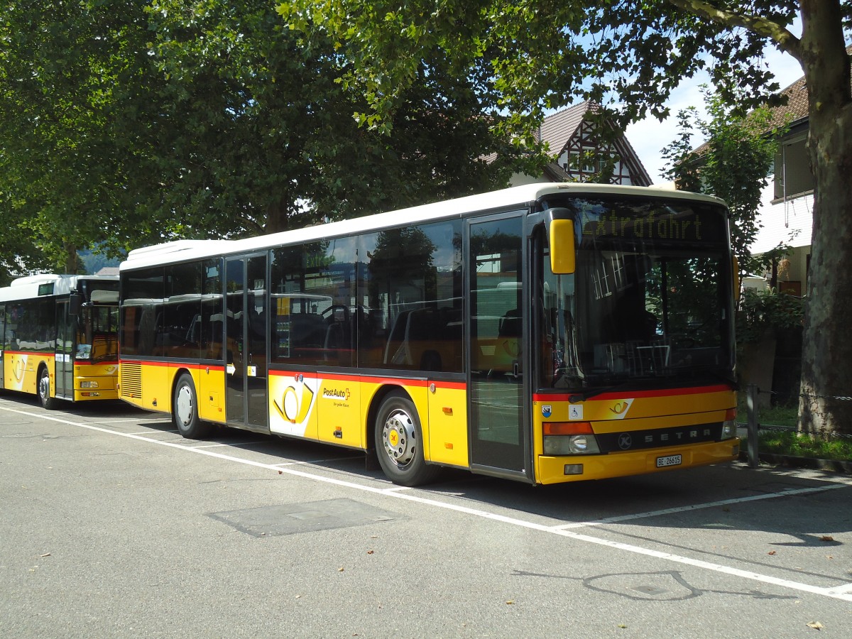 (146'900) - AVA Aarberg - Nr. 12/BE 26'615 - Setra (ex Nr. 5) am 1. September 2013 in Burgdorf, Markthalle