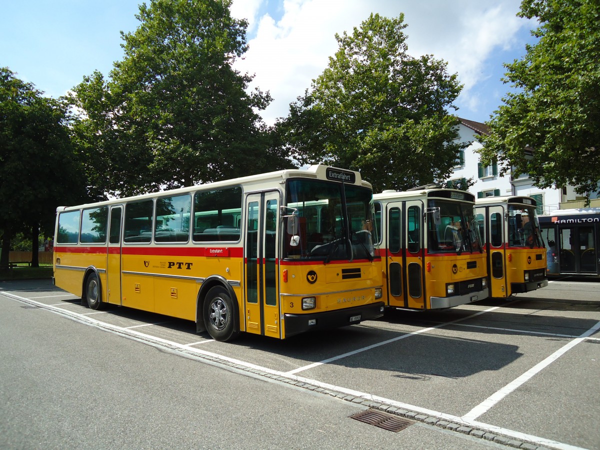 (146'958) - Kolb, Matten - Nr. 3/BE 93'915 - Saurer/R&J (ex Schmocker, Stechelberg Nr. 3; ex Nr. 1; ex Gertsch, Stechelberg Nr. 1) am 1. September 2013 in Burgdorf, Markthalle