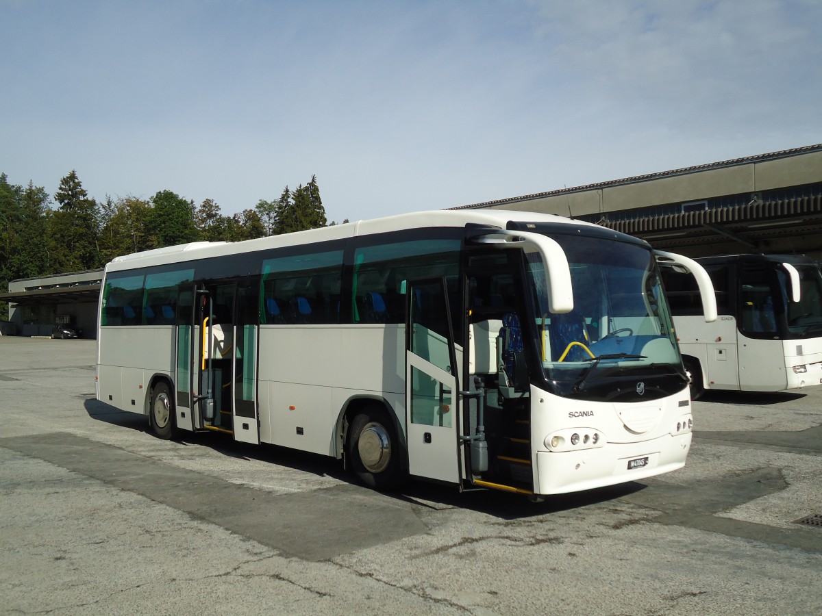 (147'107) - Schweizer Armee - M+47'045 - Scania/Irizar am 14. September 2013 in Thun, Waffenplatz