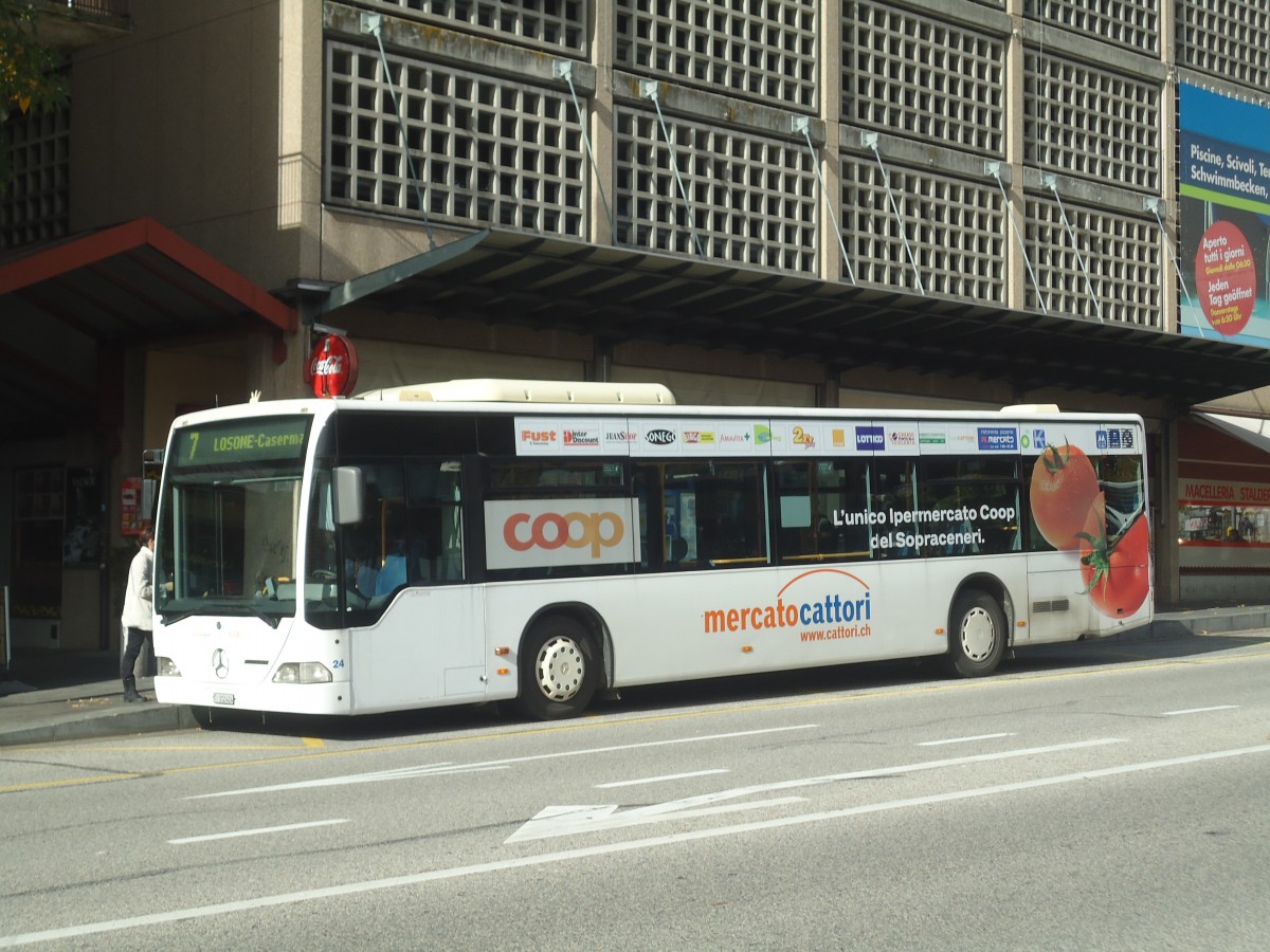 (147'627) - FART Locarno - Nr. 24/TI 312'424 - Mercedes am 5. November 2013 beim Bahnhof Locarno