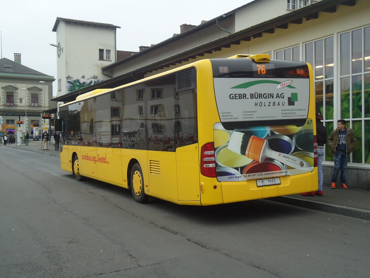 (148'098) - AAGL Liestal - Nr. 67/BL 7693 - Mercedes am 17. November 2013 beim Bahnhof Liestal