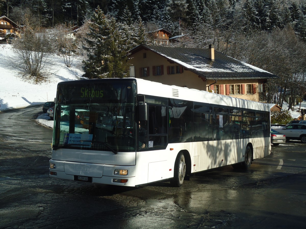 (148'574) - Buchard, Leytron - Nr. 98/VS 299'140 - MAN (ex TN Neuchtel Nr. 222) am 29. Dezember 2013 in Ovronnaz, La Croise