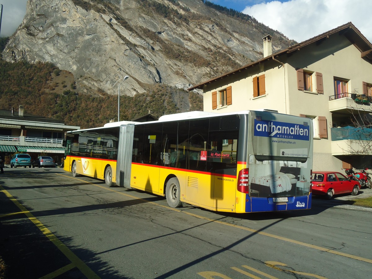 (148'581) - PostAuto Wallis - Nr. 20/VS 241'995 - Mercedes am 29. Dezember 2013 in Leytron, Alte Post