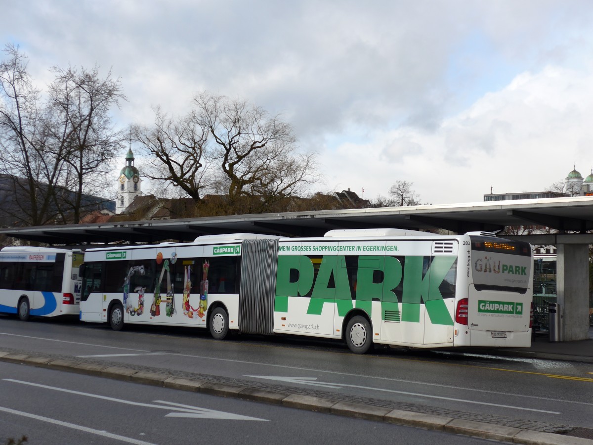 (148'773) - BOGG Wangen b.O. - Nr. 203/SO 157'072 - Mercedes am 9. Februar 2014 beim Bahnhof Olten