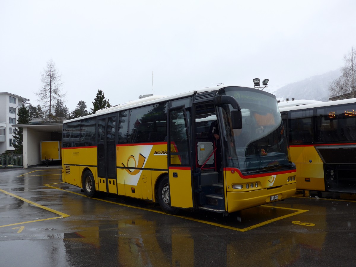 (149'094) - Fontana, Ilanz - Nr. 21/GR 105'479 - Neoplan (ex Spescha, Andiast) am 1. Mrz 2014 beim Bahnhof Ilanz