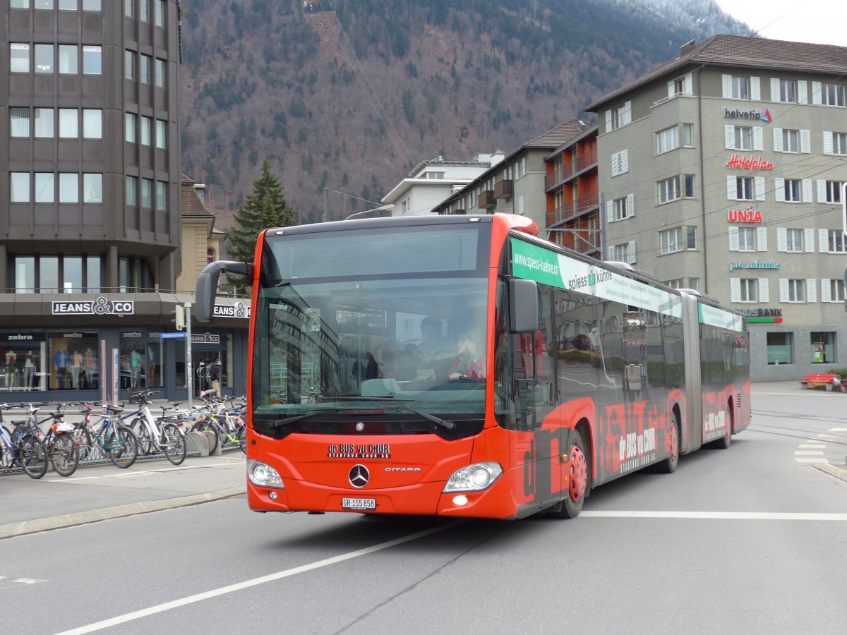 (149'135) - SBC Chur - Nr. 58/GR 155'858 - Mercedes am 1. Mrz 2014 beim Bahnhof Chur