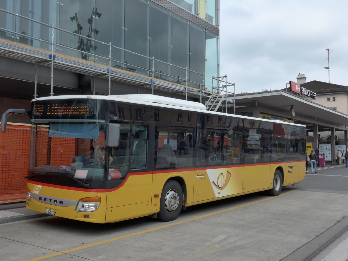 (149'704) - PostAuto Ostschweiz - TG 158'012 - Setra (ex SG 304'011) am 21. April 2014 beim Bahnhof Frauenfeld