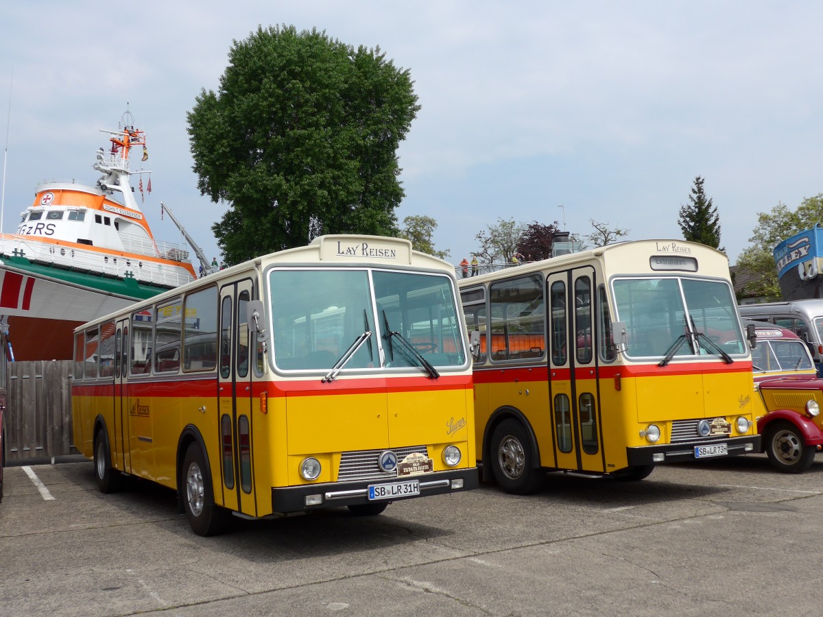 (150'268) - Lay Reisen, Pttlingen - SB-LR 31H - Saurer/Tscher (ex Looser, Elm; ex Polizeidirektion, Bern; ex P 24'657) am 26. April 2014 in Speyer, Technik-Museum