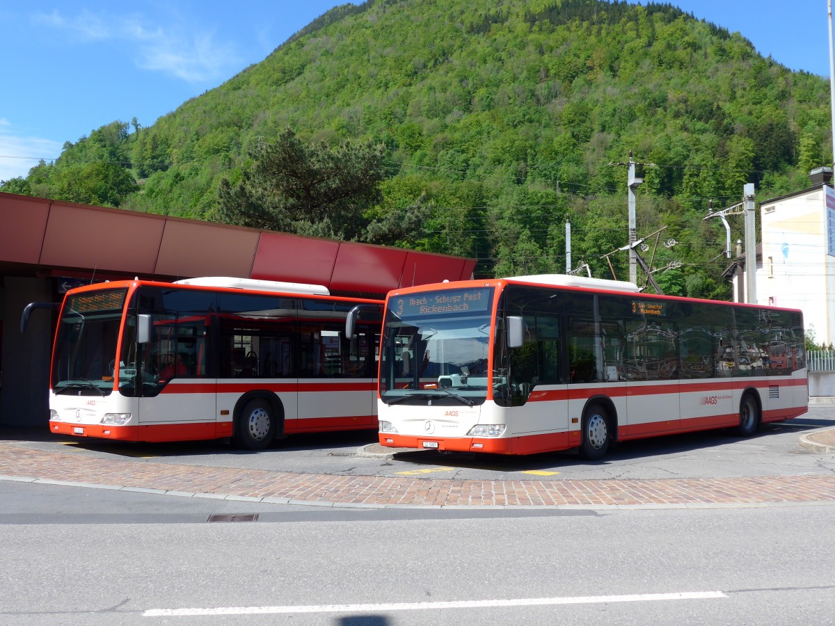 (150'563) - AAGS Schwyz - Nr. 7/SZ 5007 - Mercedes am 10. Mai 2014 beim Bahnhof Schwyz