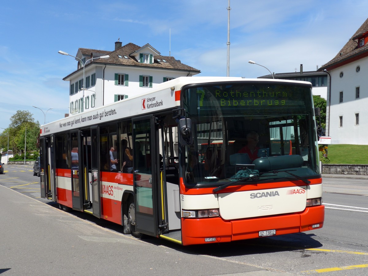 (150'579) - AAGS Schwyz - Nr. 12/SZ 73'812 - Scania/Hess am 10. Mai 2014 in Schwyz, Post