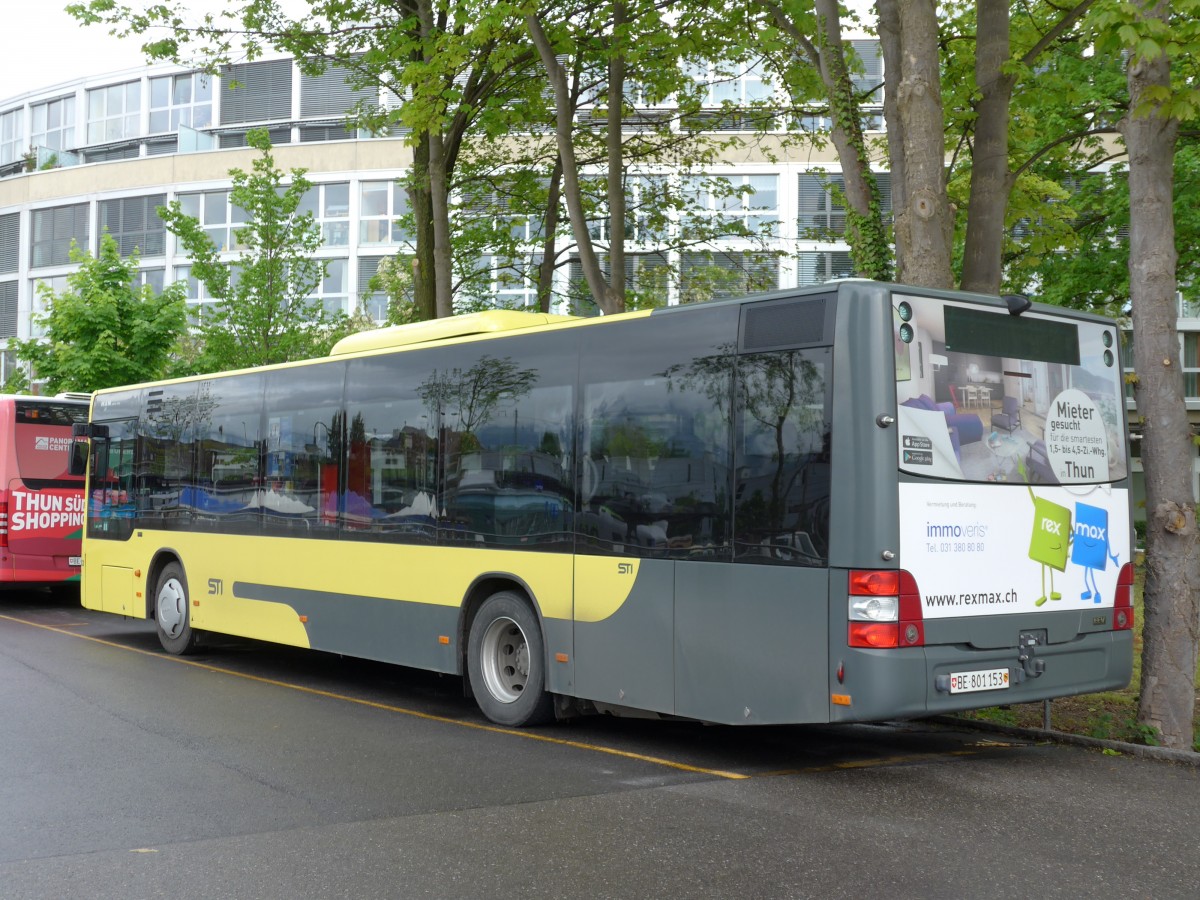 (150'647) - STI Thun - Nr. 153/BE 801'153 - MAN am 12. Mai 2014 bei der Schifflndte Thun