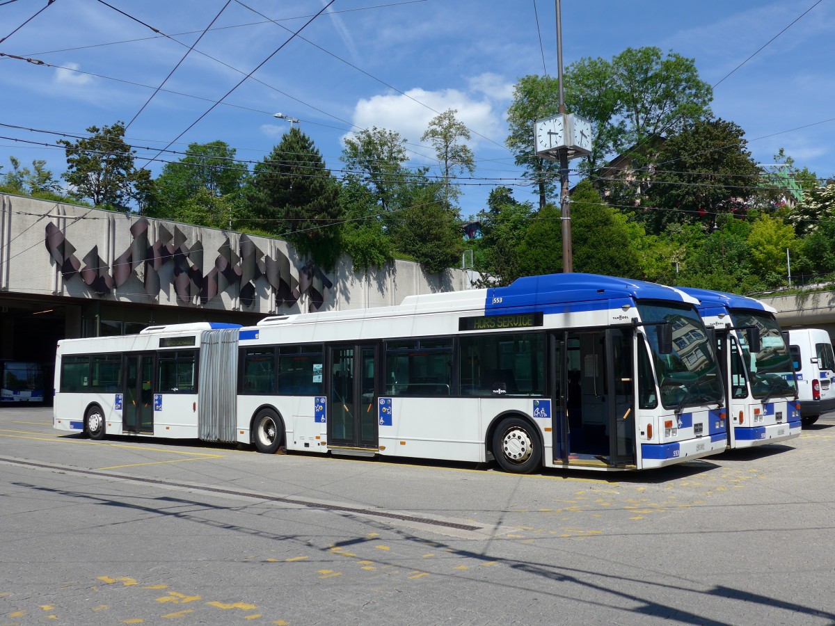 (151'211) - TL Lausanne - Nr. 553/VD 1651 - Van Hool am 1. Juni 2014 in Lausanne, Dpt Borde