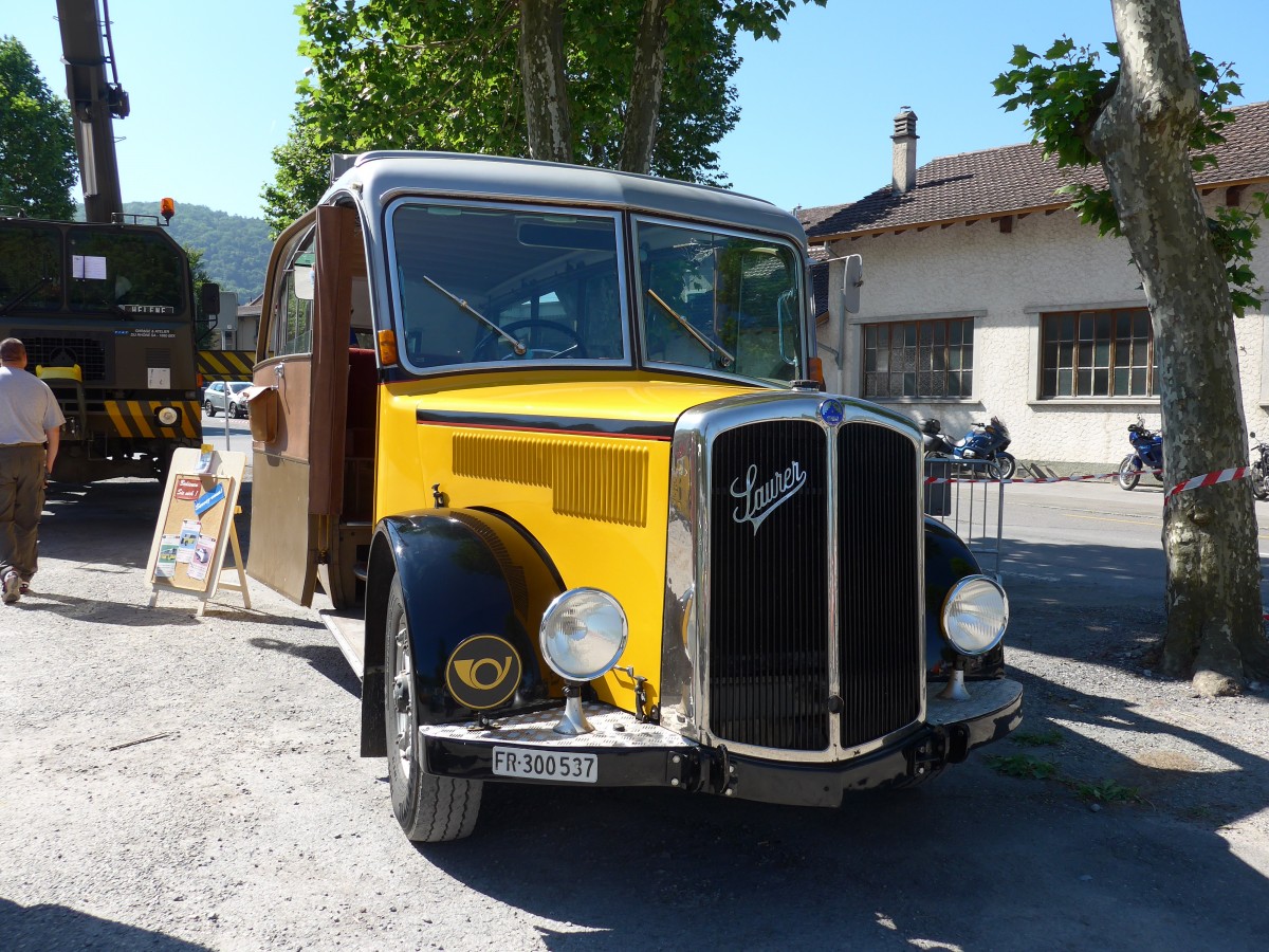 (151'616) - Schlapp, Cottens - FR 300'537 - Saurer/Saurer (ex SATEG, Lausanne; ex P 23'086; ex P 2138) am 21. Juni 2014 in Aigle, Saurertreffen