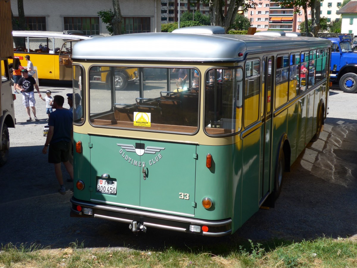 (151'646) - Oldtimer Club 33, Tafers - Nr. 33/FR 300'450 - Saurer/Hess (ex GFM Fribourg Nr. 33) am 21. Juni 2014 in Aigle, Saurertreffen