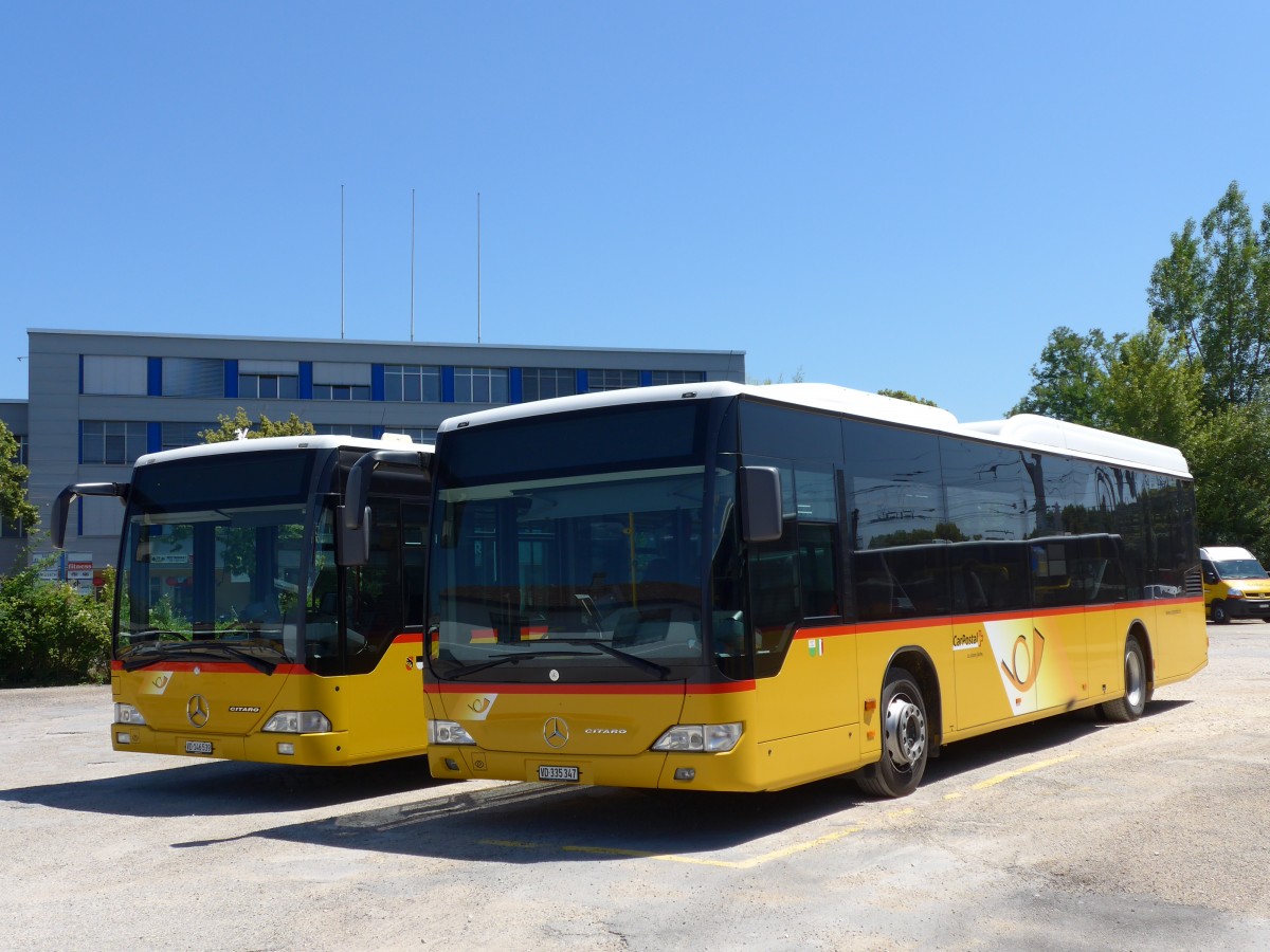 (151'758) - CarPostal Ouest - VD 335'347 - Mercedes am 21. Juni 2014 in Yverdon, Garage