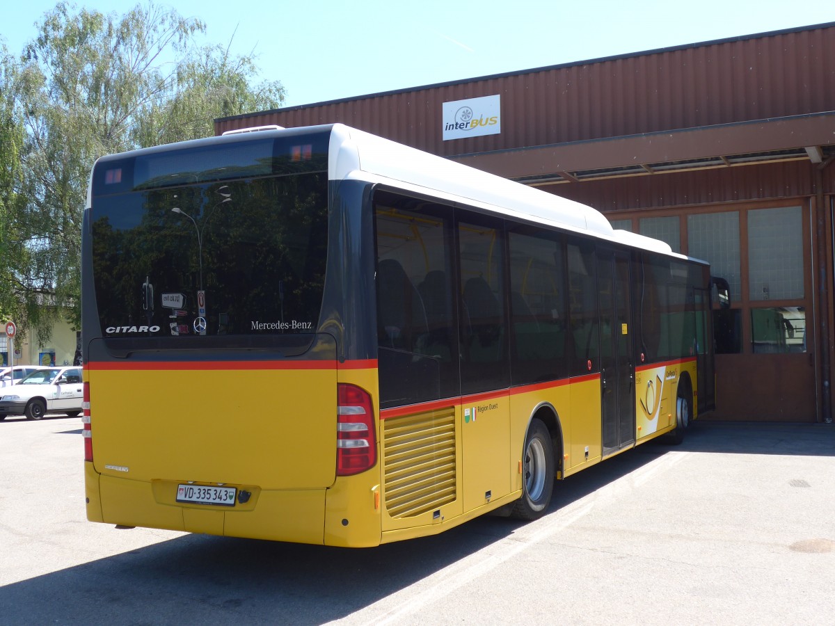 (151'764) - CarPostal Ouest - VD 335'343 - Mercedes am 21. Juni 2014 in Yverdon, Garage